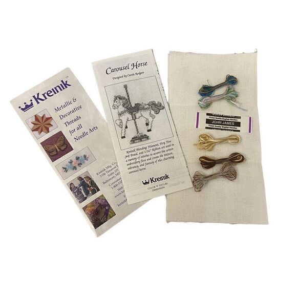 NEW Kreinik Carousel Horse Cross Stitch Kit Designed by Carole Rodgers - Picture 1 of 3